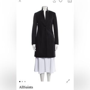 All Saints Black Trench Coat Sleek Tailored Design